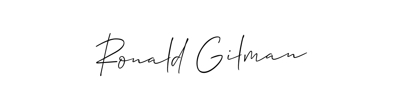 The best way (Allison_Script) to make a short signature is to pick only two or three words in your name. The name Ronald Gilman include a total of six letters. For converting this name. Ronald Gilman signature style 2 images and pictures png