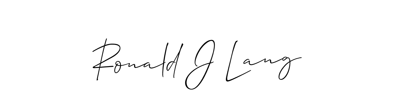 Ronald J Lang stylish signature style. Best Handwritten Sign (Allison_Script) for my name. Handwritten Signature Collection Ideas for my name Ronald J Lang. Ronald J Lang signature style 2 images and pictures png