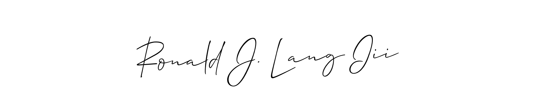 You should practise on your own different ways (Allison_Script) to write your name (Ronald J. Lang Iii) in signature. don't let someone else do it for you. Ronald J. Lang Iii signature style 2 images and pictures png