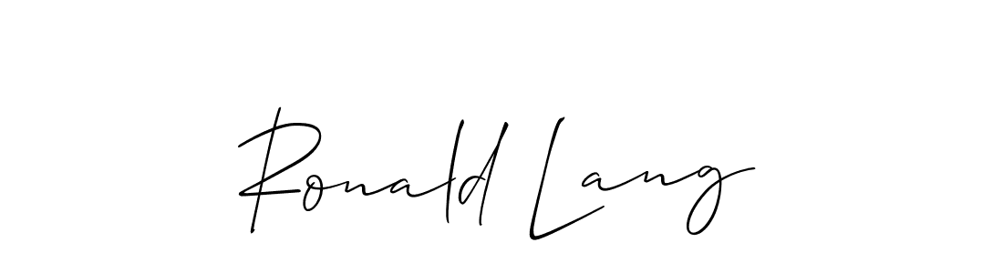 How to make Ronald Lang name signature. Use Allison_Script style for creating short signs online. This is the latest handwritten sign. Ronald Lang signature style 2 images and pictures png