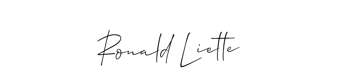 if you are searching for the best signature style for your name Ronald Liette. so please give up your signature search. here we have designed multiple signature styles  using Allison_Script. Ronald Liette signature style 2 images and pictures png
