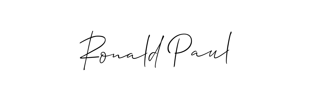 Use a signature maker to create a handwritten signature online. With this signature software, you can design (Allison_Script) your own signature for name Ronald Paul. Ronald Paul signature style 2 images and pictures png