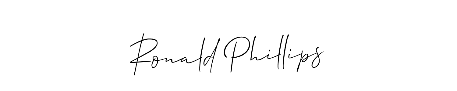 Allison_Script is a professional signature style that is perfect for those who want to add a touch of class to their signature. It is also a great choice for those who want to make their signature more unique. Get Ronald Phillips name to fancy signature for free. Ronald Phillips signature style 2 images and pictures png