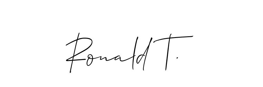 It looks lik you need a new signature style for name Ronald T.. Design unique handwritten (Allison_Script) signature with our free signature maker in just a few clicks. Ronald T. signature style 2 images and pictures png