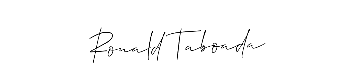 Make a beautiful signature design for name Ronald Taboada. With this signature (Allison_Script) style, you can create a handwritten signature for free. Ronald Taboada signature style 2 images and pictures png