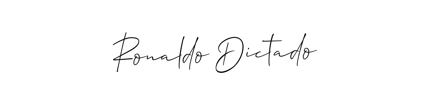 How to make Ronaldo Dictado name signature. Use Allison_Script style for creating short signs online. This is the latest handwritten sign. Ronaldo Dictado signature style 2 images and pictures png