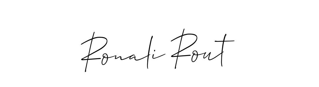 Ronali Rout stylish signature style. Best Handwritten Sign (Allison_Script) for my name. Handwritten Signature Collection Ideas for my name Ronali Rout. Ronali Rout signature style 2 images and pictures png