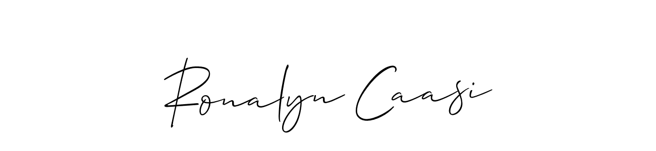 Use a signature maker to create a handwritten signature online. With this signature software, you can design (Allison_Script) your own signature for name Ronalyn Caasi. Ronalyn Caasi signature style 2 images and pictures png