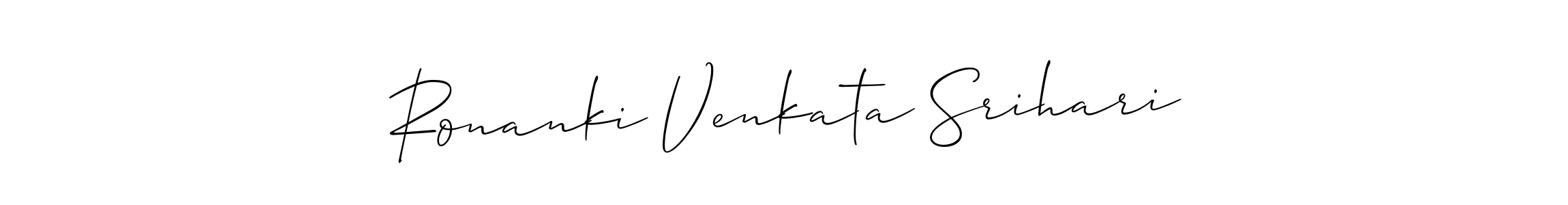 Also we have Ronanki Venkata Srihari name is the best signature style. Create professional handwritten signature collection using Allison_Script autograph style. Ronanki Venkata Srihari signature style 2 images and pictures png