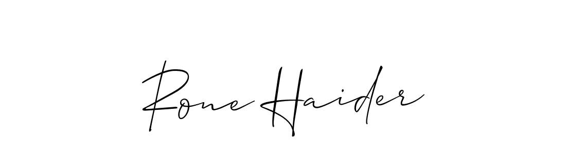 Make a beautiful signature design for name Rone Haider. With this signature (Allison_Script) style, you can create a handwritten signature for free. Rone Haider signature style 2 images and pictures png