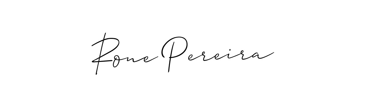 It looks lik you need a new signature style for name Rone Pereira. Design unique handwritten (Allison_Script) signature with our free signature maker in just a few clicks. Rone Pereira signature style 2 images and pictures png