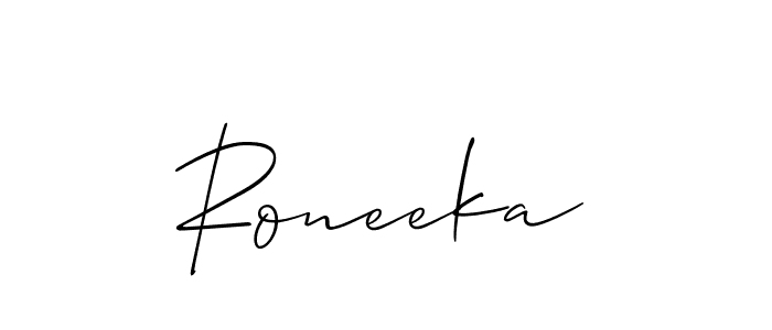 Once you've used our free online signature maker to create your best signature Allison_Script style, it's time to enjoy all of the benefits that Roneeka name signing documents. Roneeka signature style 2 images and pictures png