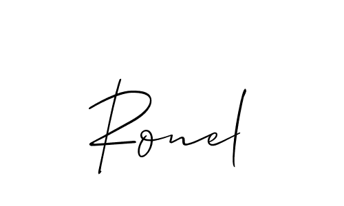 Allison_Script is a professional signature style that is perfect for those who want to add a touch of class to their signature. It is also a great choice for those who want to make their signature more unique. Get Ronel name to fancy signature for free. Ronel signature style 2 images and pictures png