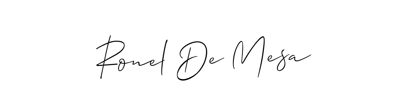 It looks lik you need a new signature style for name Ronel De Mesa. Design unique handwritten (Allison_Script) signature with our free signature maker in just a few clicks. Ronel De Mesa signature style 2 images and pictures png