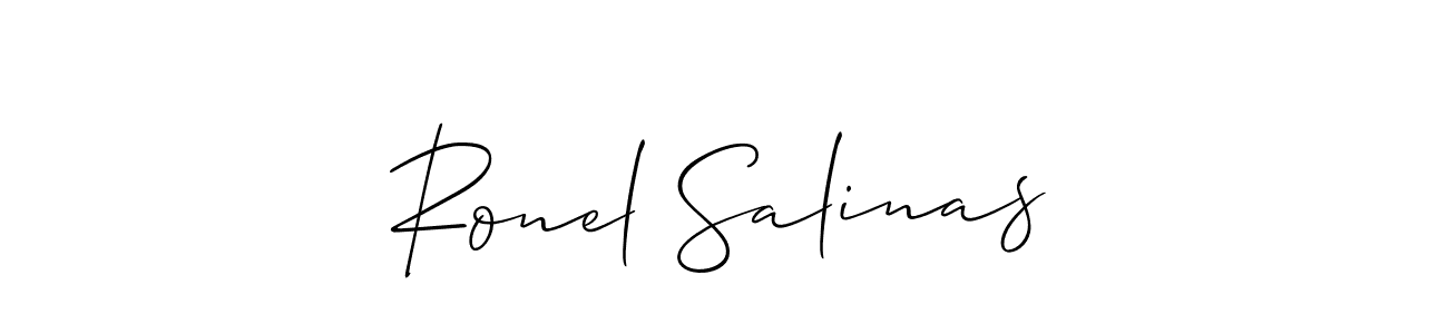 It looks lik you need a new signature style for name Ronel Salinas. Design unique handwritten (Allison_Script) signature with our free signature maker in just a few clicks. Ronel Salinas signature style 2 images and pictures png