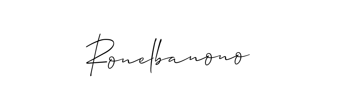 Use a signature maker to create a handwritten signature online. With this signature software, you can design (Allison_Script) your own signature for name Ronelbanono. Ronelbanono signature style 2 images and pictures png