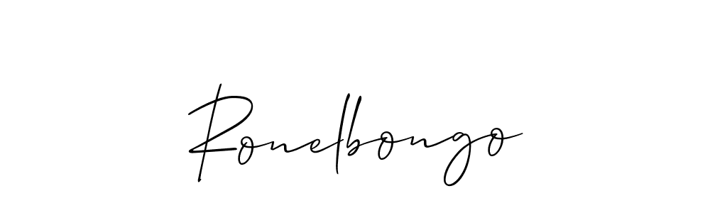 Use a signature maker to create a handwritten signature online. With this signature software, you can design (Allison_Script) your own signature for name Ronelbongo. Ronelbongo signature style 2 images and pictures png