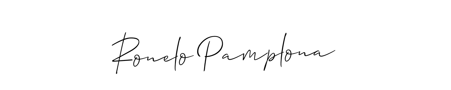 How to make Ronelo Pamplona signature? Allison_Script is a professional autograph style. Create handwritten signature for Ronelo Pamplona name. Ronelo Pamplona signature style 2 images and pictures png