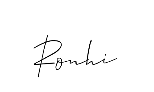 Design your own signature with our free online signature maker. With this signature software, you can create a handwritten (Allison_Script) signature for name Ronhi. Ronhi signature style 2 images and pictures png