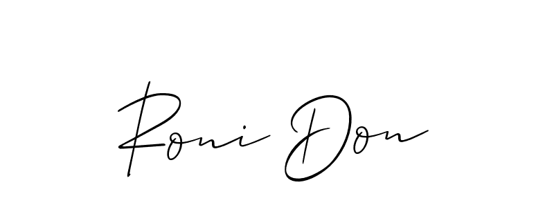 Allison_Script is a professional signature style that is perfect for those who want to add a touch of class to their signature. It is also a great choice for those who want to make their signature more unique. Get Roni Don name to fancy signature for free. Roni Don signature style 2 images and pictures png