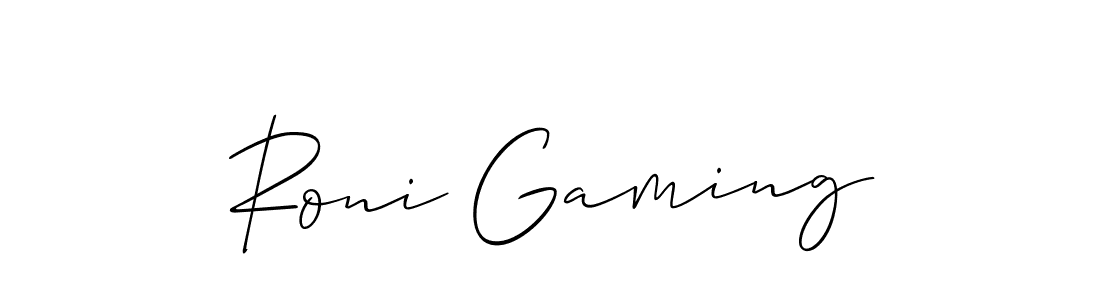 if you are searching for the best signature style for your name Roni Gaming. so please give up your signature search. here we have designed multiple signature styles  using Allison_Script. Roni Gaming signature style 2 images and pictures png