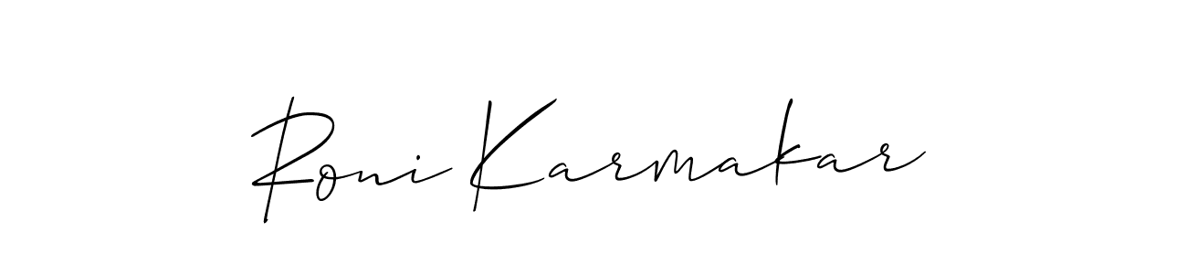 You can use this online signature creator to create a handwritten signature for the name Roni Karmakar. This is the best online autograph maker. Roni Karmakar signature style 2 images and pictures png