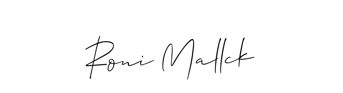 Design your own signature with our free online signature maker. With this signature software, you can create a handwritten (Allison_Script) signature for name Roni Mallck. Roni Mallck signature style 2 images and pictures png