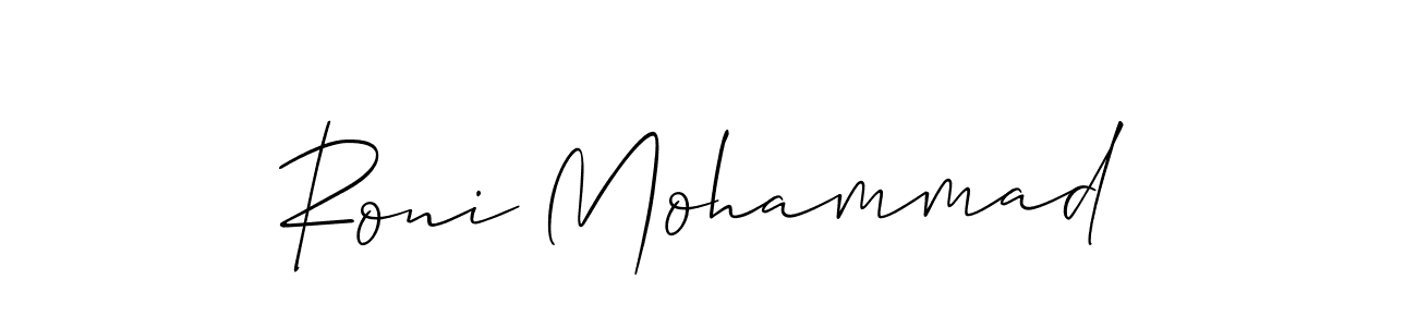 Create a beautiful signature design for name Roni Mohammad. With this signature (Allison_Script) fonts, you can make a handwritten signature for free. Roni Mohammad signature style 2 images and pictures png