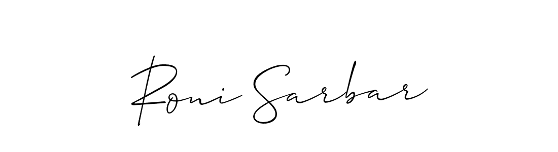 How to Draw Roni Sarbar signature style? Allison_Script is a latest design signature styles for name Roni Sarbar. Roni Sarbar signature style 2 images and pictures png