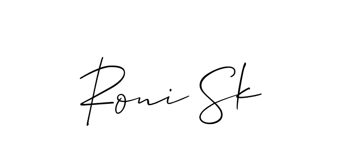 Design your own signature with our free online signature maker. With this signature software, you can create a handwritten (Allison_Script) signature for name Roni Sk. Roni Sk signature style 2 images and pictures png