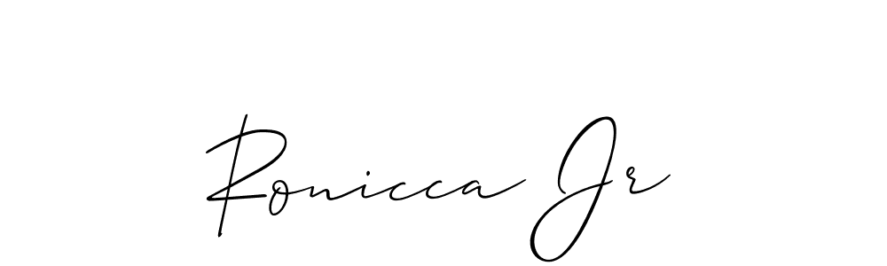 You should practise on your own different ways (Allison_Script) to write your name (Ronicca Jr) in signature. don't let someone else do it for you. Ronicca Jr signature style 2 images and pictures png