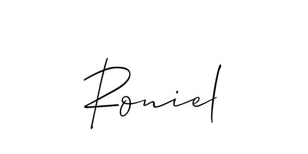 Best and Professional Signature Style for Roniel. Allison_Script Best Signature Style Collection. Roniel signature style 2 images and pictures png