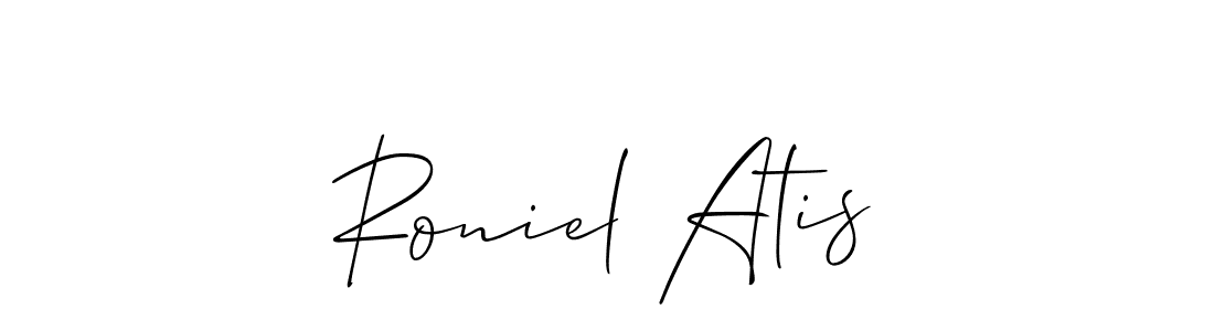 How to Draw Roniel Atis signature style? Allison_Script is a latest design signature styles for name Roniel Atis. Roniel Atis signature style 2 images and pictures png