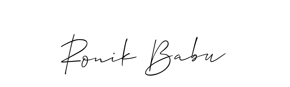 Ronik Babu stylish signature style. Best Handwritten Sign (Allison_Script) for my name. Handwritten Signature Collection Ideas for my name Ronik Babu. Ronik Babu signature style 2 images and pictures png