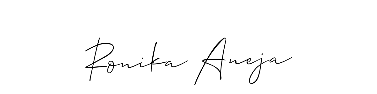 How to Draw Ronika Aneja signature style? Allison_Script is a latest design signature styles for name Ronika Aneja. Ronika Aneja signature style 2 images and pictures png