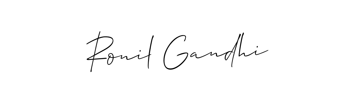 It looks lik you need a new signature style for name Ronil Gandhi. Design unique handwritten (Allison_Script) signature with our free signature maker in just a few clicks. Ronil Gandhi signature style 2 images and pictures png