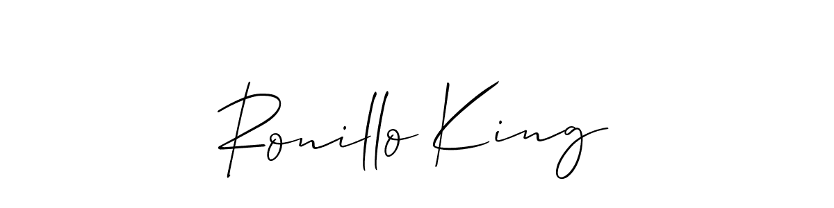 How to make Ronillo King signature? Allison_Script is a professional autograph style. Create handwritten signature for Ronillo King name. Ronillo King signature style 2 images and pictures png