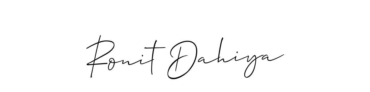 This is the best signature style for the Ronit Dahiya name. Also you like these signature font (Allison_Script). Mix name signature. Ronit Dahiya signature style 2 images and pictures png