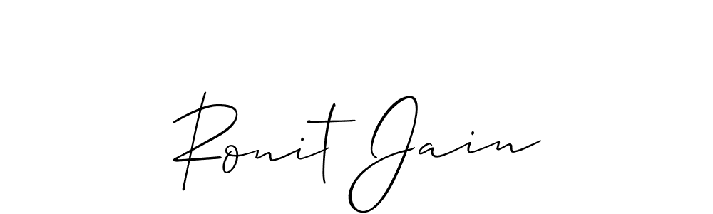 Allison_Script is a professional signature style that is perfect for those who want to add a touch of class to their signature. It is also a great choice for those who want to make their signature more unique. Get Ronit Jain name to fancy signature for free. Ronit Jain signature style 2 images and pictures png