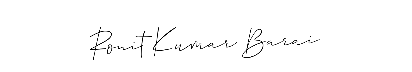 Make a short Ronit Kumar Barai signature style. Manage your documents anywhere anytime using Allison_Script. Create and add eSignatures, submit forms, share and send files easily. Ronit Kumar Barai signature style 2 images and pictures png