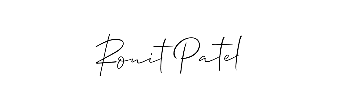 Design your own signature with our free online signature maker. With this signature software, you can create a handwritten (Allison_Script) signature for name Ronit Patel. Ronit Patel signature style 2 images and pictures png