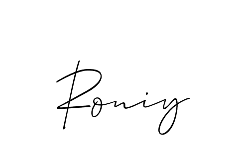 Roniy stylish signature style. Best Handwritten Sign (Allison_Script) for my name. Handwritten Signature Collection Ideas for my name Roniy. Roniy signature style 2 images and pictures png