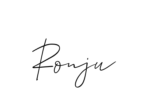 Use a signature maker to create a handwritten signature online. With this signature software, you can design (Allison_Script) your own signature for name Ronju. Ronju signature style 2 images and pictures png