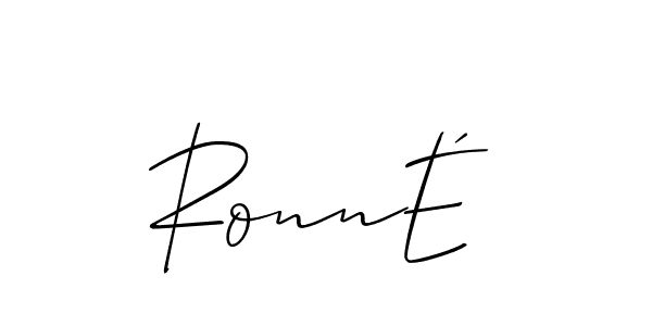 Create a beautiful signature design for name RonnÉ. With this signature (Allison_Script) fonts, you can make a handwritten signature for free. RonnÉ signature style 2 images and pictures png