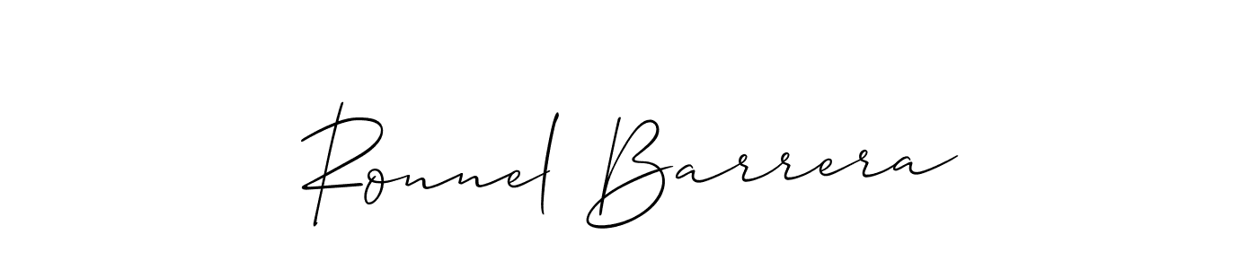 How to make Ronnel Barrera name signature. Use Allison_Script style for creating short signs online. This is the latest handwritten sign. Ronnel Barrera signature style 2 images and pictures png