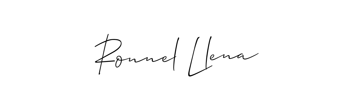 Design your own signature with our free online signature maker. With this signature software, you can create a handwritten (Allison_Script) signature for name Ronnel Llena. Ronnel Llena signature style 2 images and pictures png