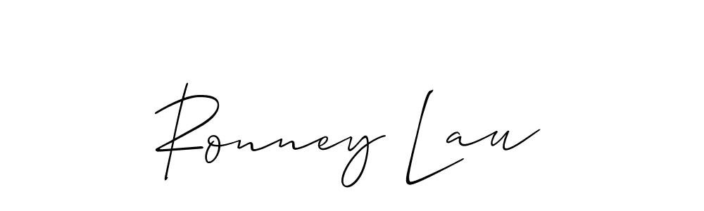 The best way (Allison_Script) to make a short signature is to pick only two or three words in your name. The name Ronney Lau include a total of six letters. For converting this name. Ronney Lau signature style 2 images and pictures png