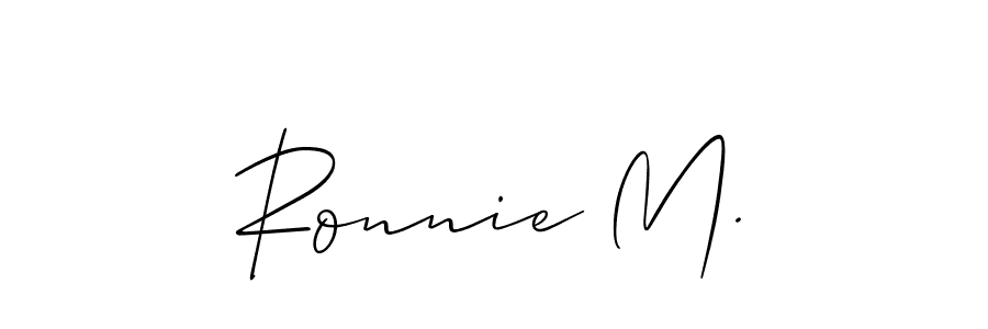 This is the best signature style for the Ronnie M. name. Also you like these signature font (Allison_Script). Mix name signature. Ronnie M. signature style 2 images and pictures png