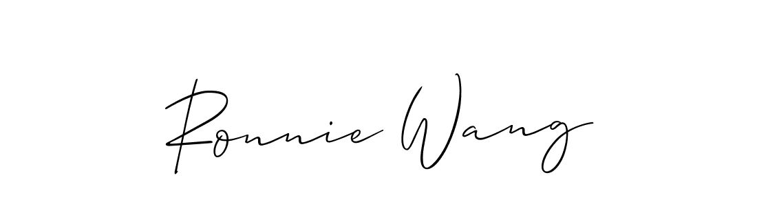 You should practise on your own different ways (Allison_Script) to write your name (Ronnie Wang) in signature. don't let someone else do it for you. Ronnie Wang signature style 2 images and pictures png