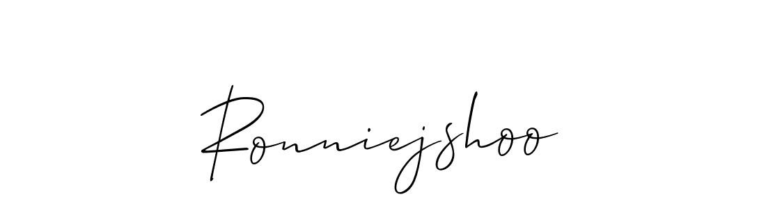 Make a beautiful signature design for name Ronniejshoo. With this signature (Allison_Script) style, you can create a handwritten signature for free. Ronniejshoo signature style 2 images and pictures png